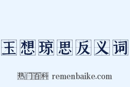 玉想琼思反义词是什么意思的图片